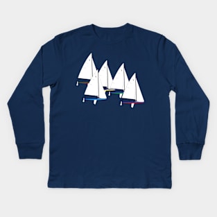 Y-Flyer Sailboats Racing Kids Long Sleeve T-Shirt